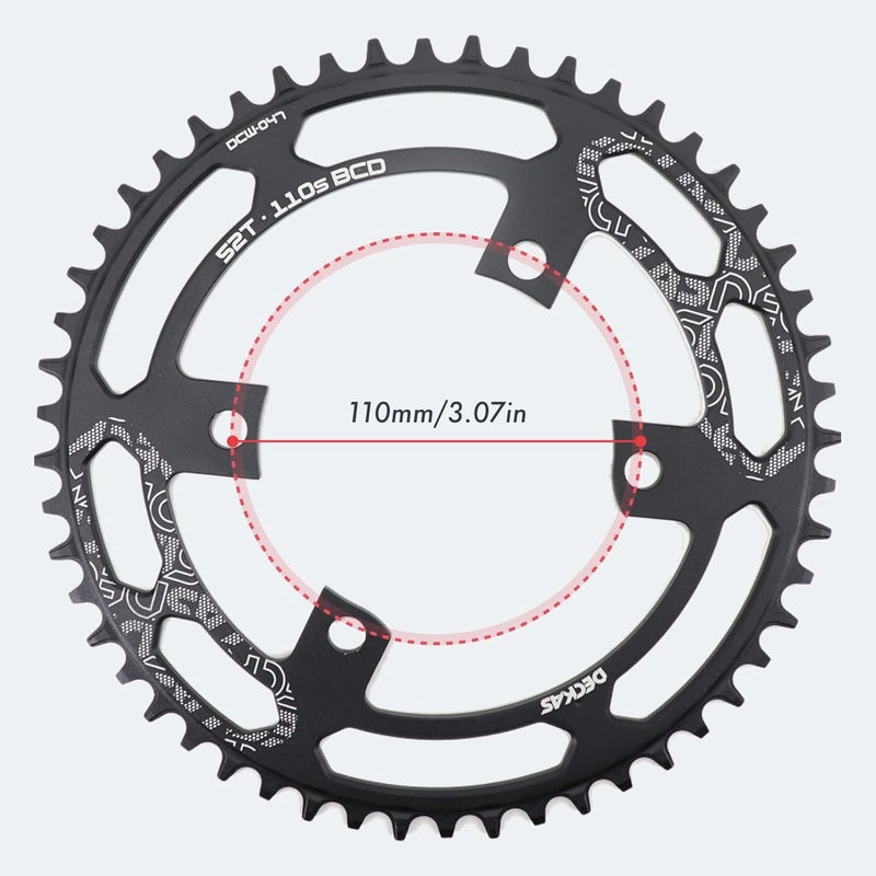 DJC Components DJC Road Bike Chainring 110bcd Gravel 7 8 9 10 11 12 Speed R7100 R8100 R9200 R7000 R8000 R9100 R9000 4700 5800 6800 R2000 R3000 RX810 RX600 Dura ace Tiagra GRX 105 - Image 2